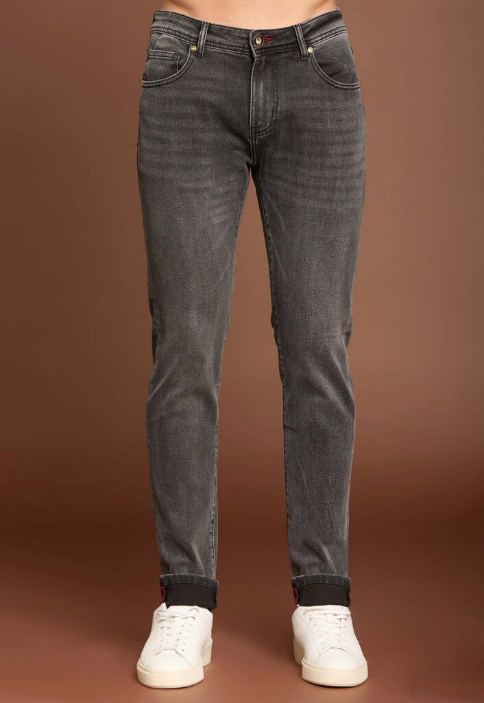 Jeans da uomo slim fit nero lavato