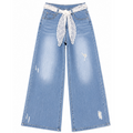 JEANS CON FUSCIACCA DI PIZZO