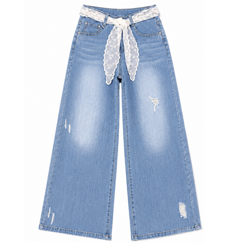 JEANS CON FUSCIACCA DI PIZZO