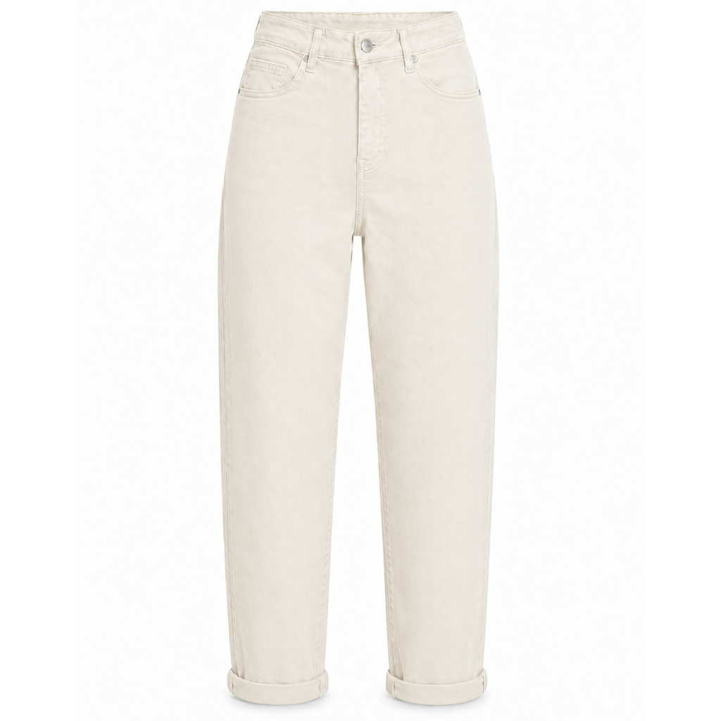 Jeans mom fit con risvolto