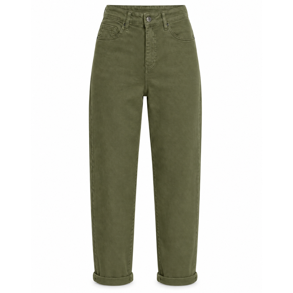 Jeans mom fit con risvolto