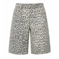 Denim bermuda animalier