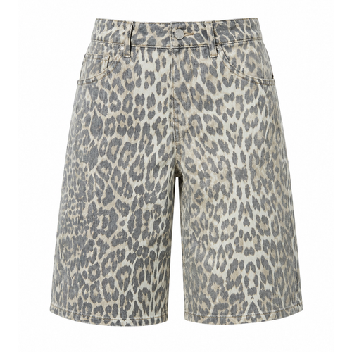 Denim bermuda animalier