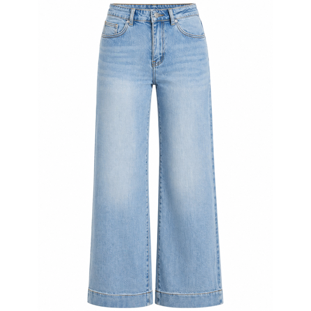 Jeans wide leg cropped donna