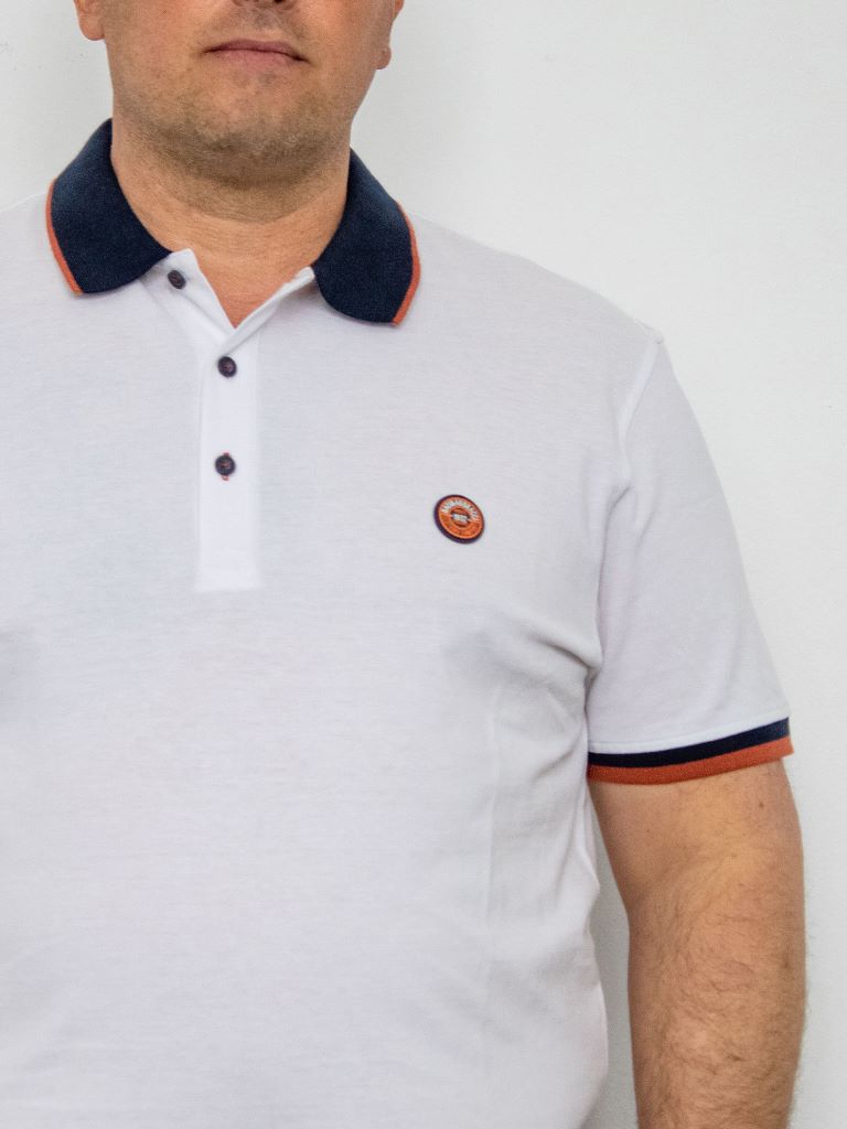 Polo con colletto a contrasto