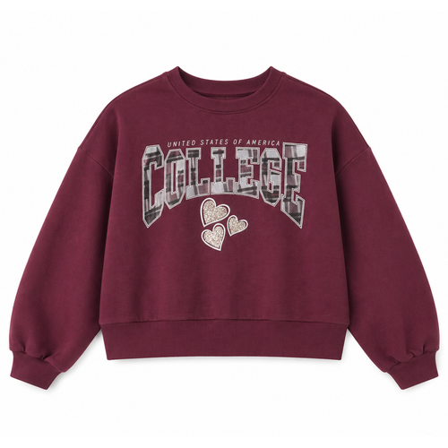 Felpa cropped con scritta bambina