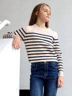 Maglia a righe con bottoncini