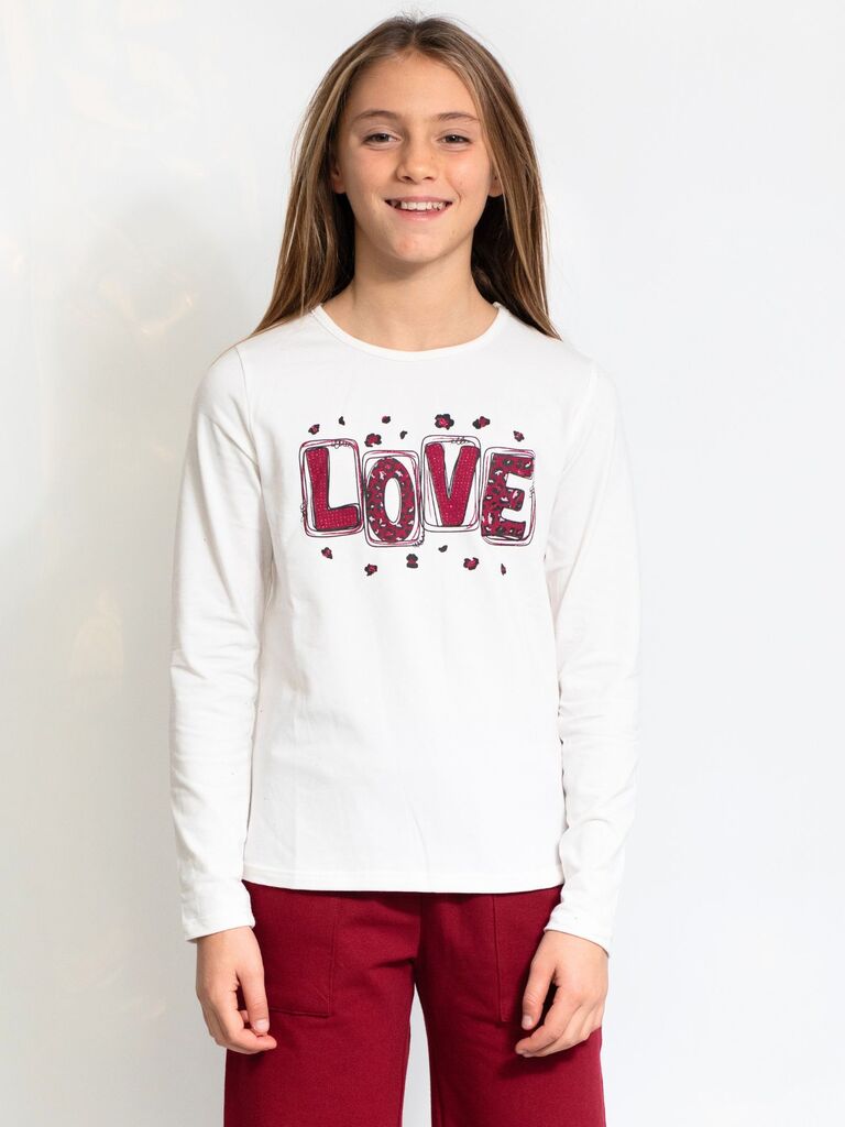 T-shirt scritta love