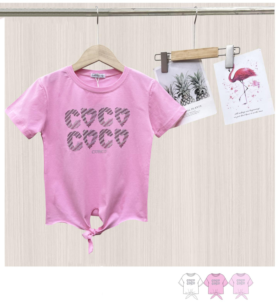 Maglietta da bambina con fiocco in vita