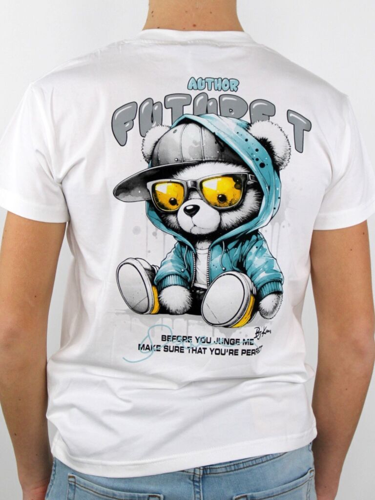 T-shirt con stampa dietro