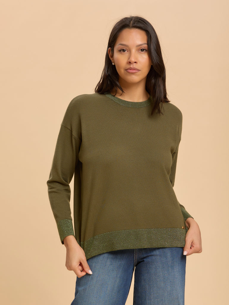 Maglia da donna basica con finiture in lurex