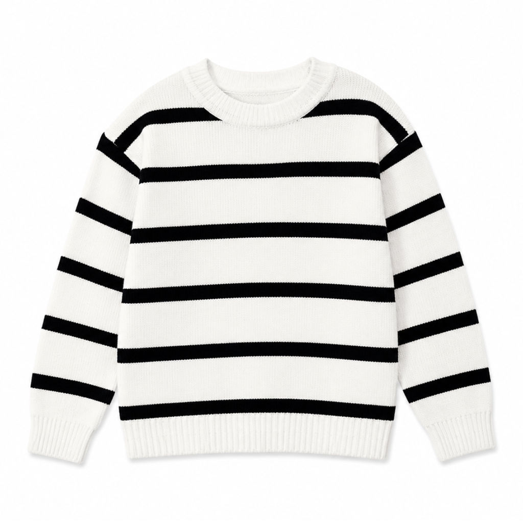 Maglia girocollo rigata