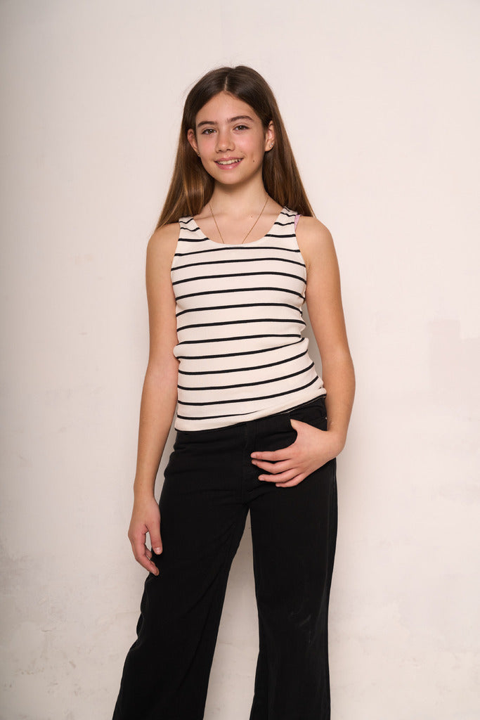 Canotta a righe da bambina