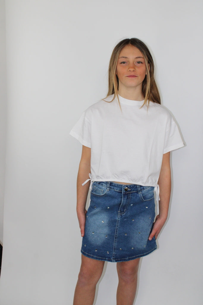 T-shirt da bambina con elastico