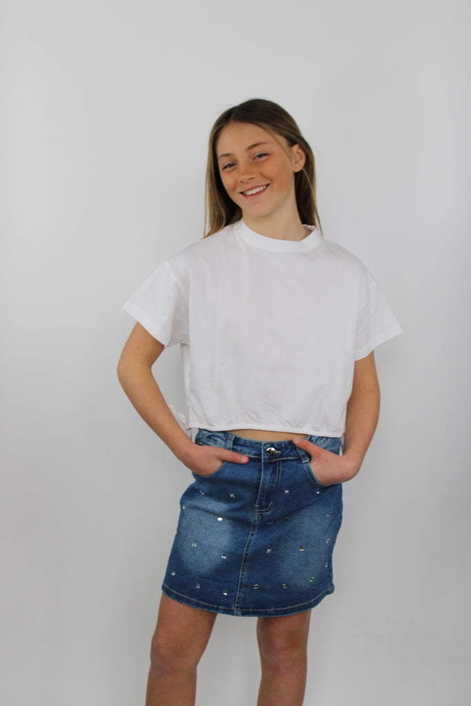 T-shirt da bambina con elastico