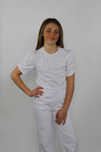 T-shirt con maniche a sbuffo