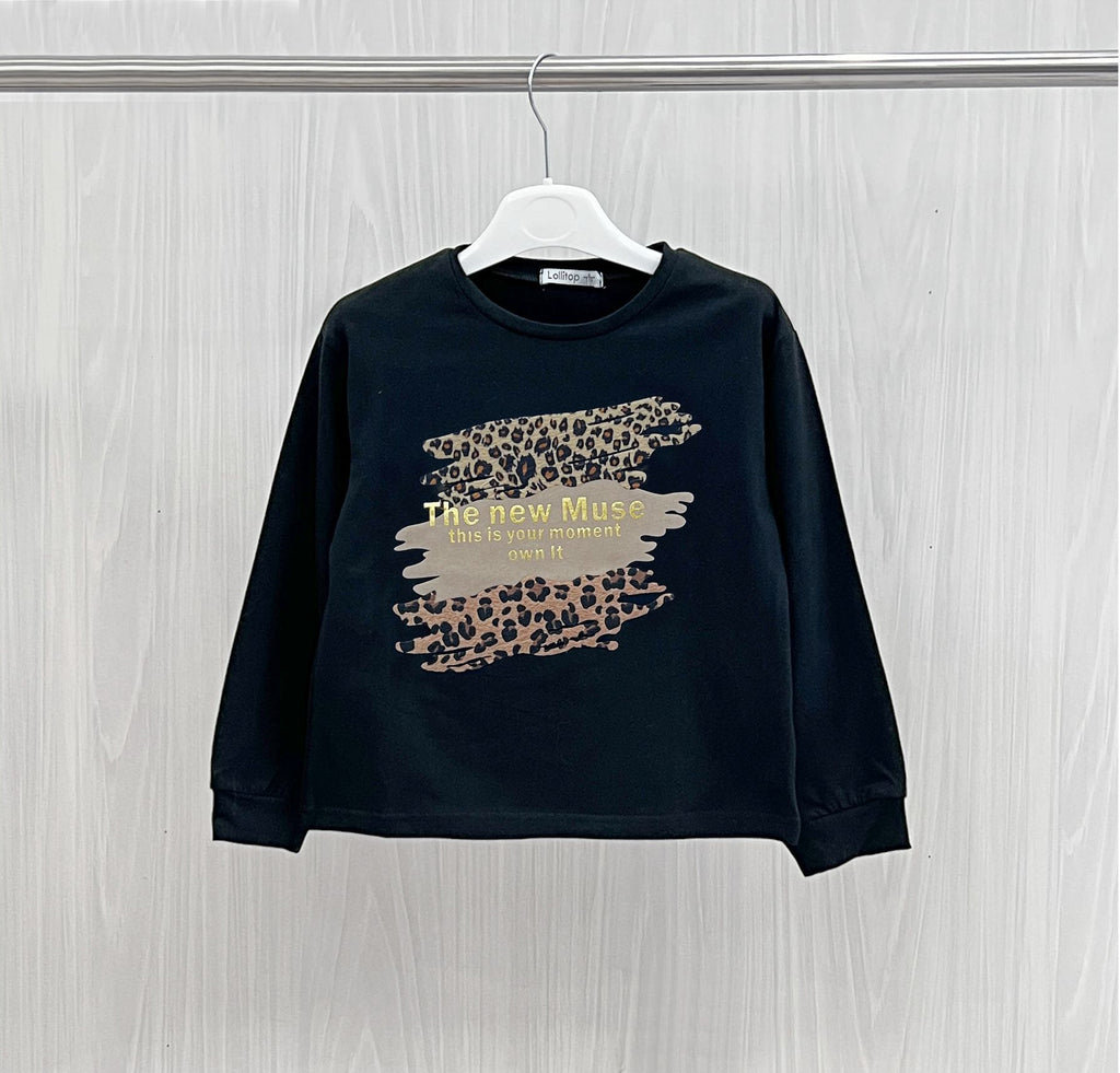 Maglia bambina con stampa animalier