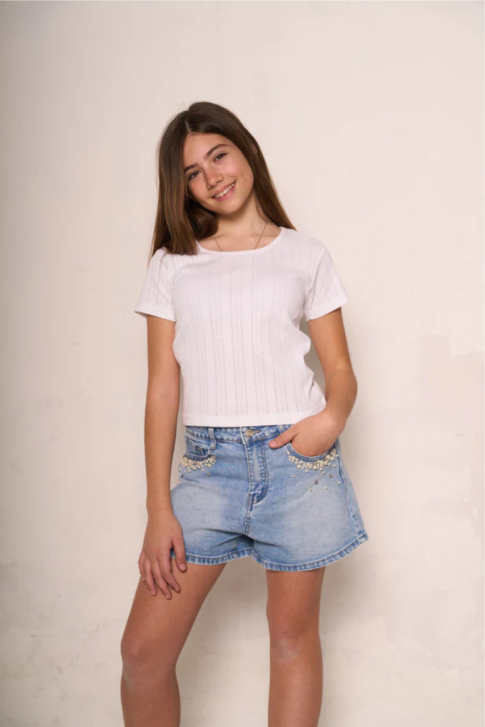T-Shirt da bambina con trama