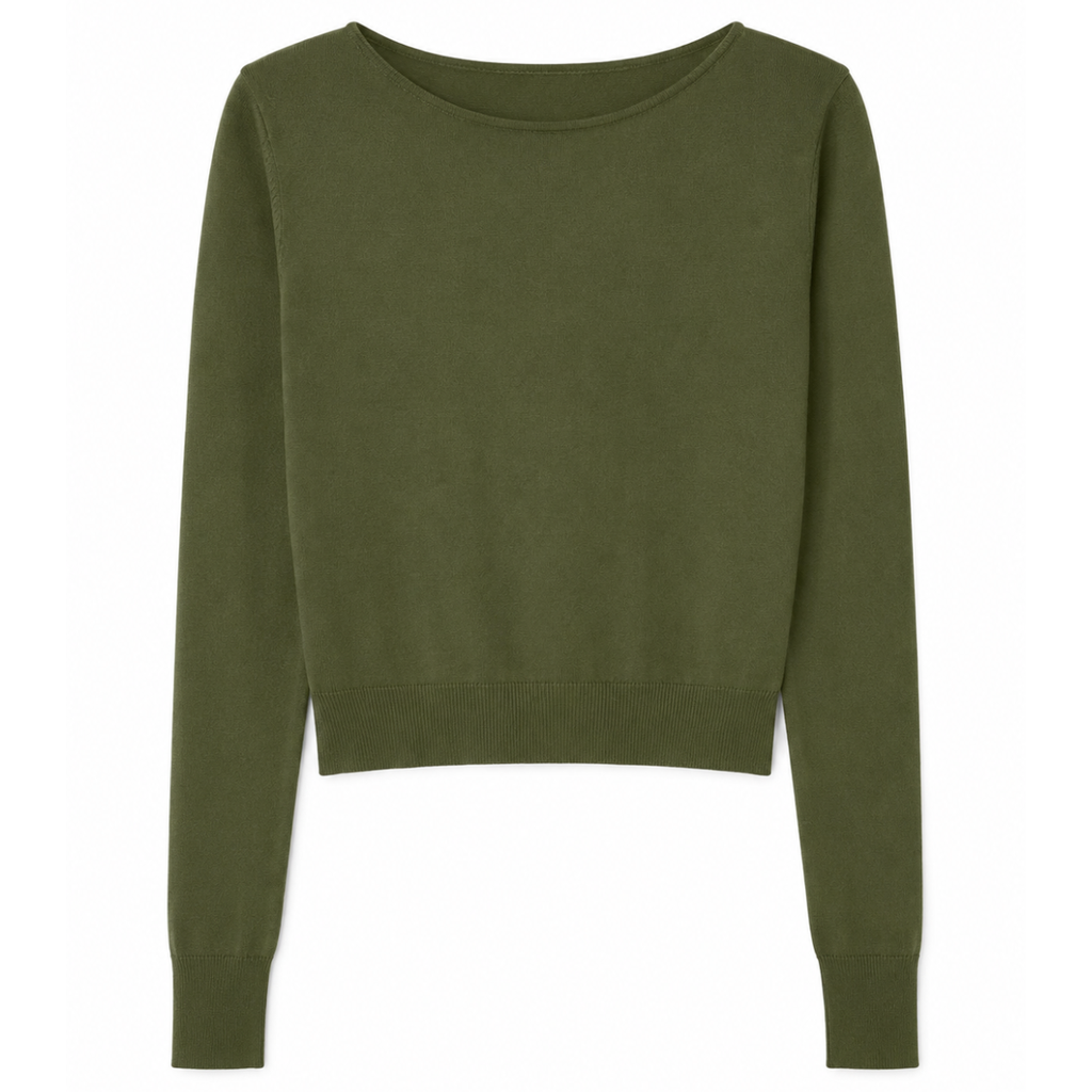 Maglia Crop Girocollo Donna