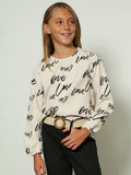 Maglia rigata con scritte "love"