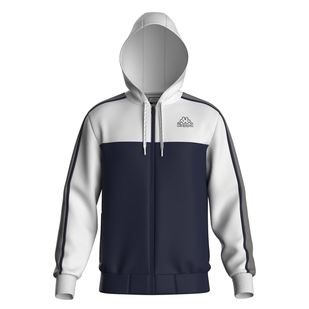 Felpa Kappa full zip con cappuccio e design color block