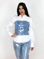 Top laminato in jeans