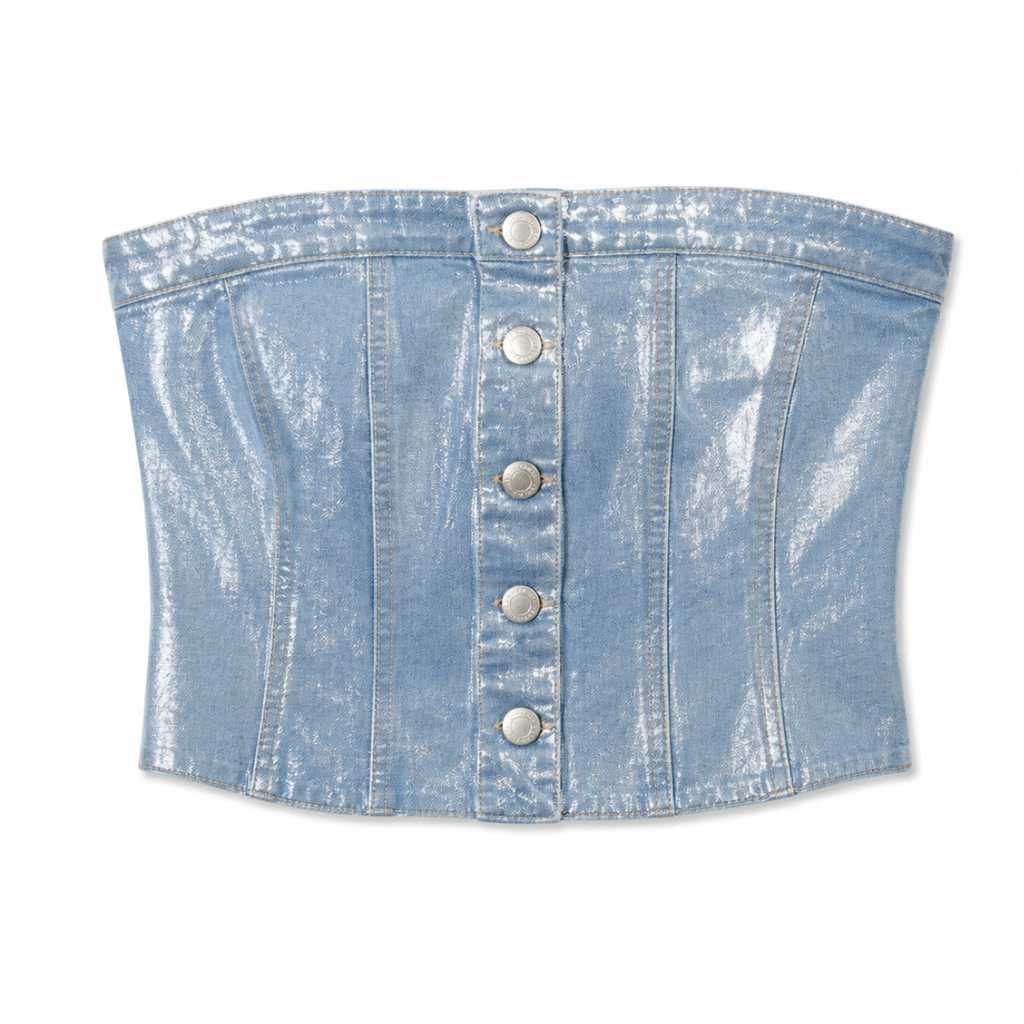Top laminato in jeans