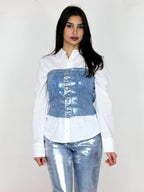 Top laminato in jeans