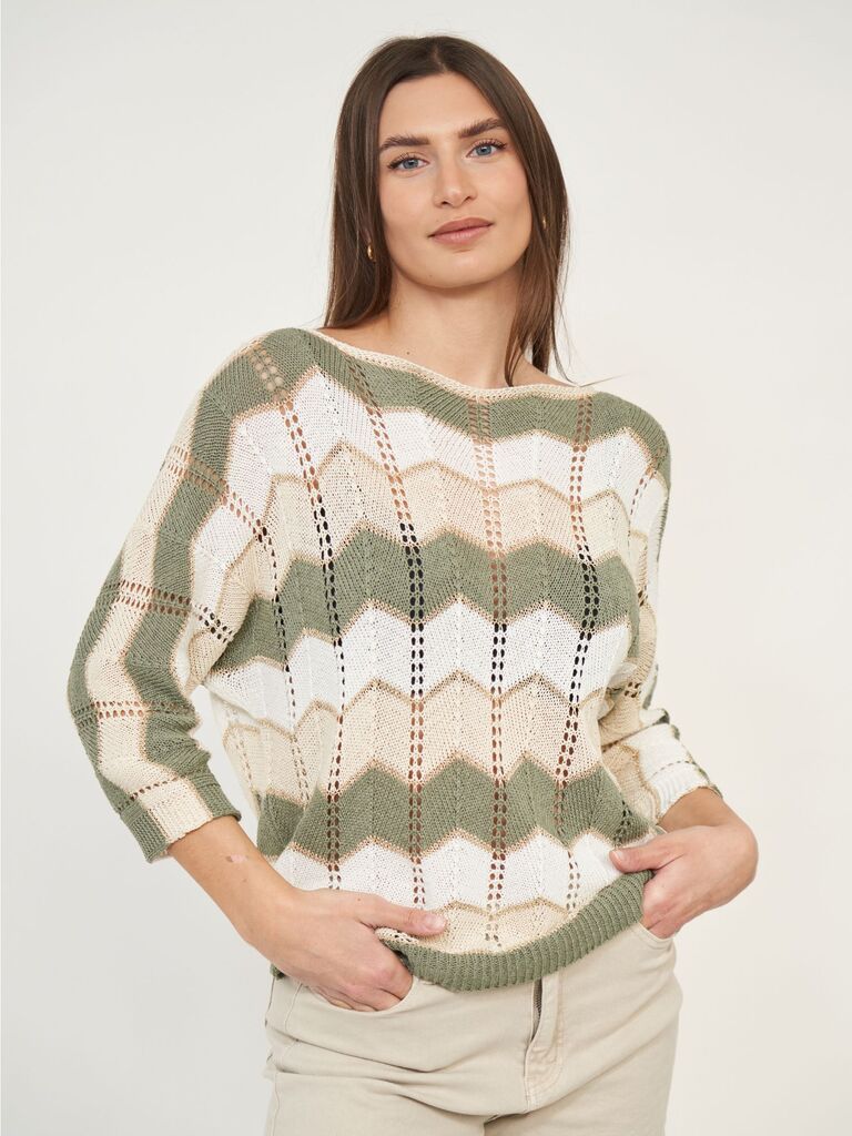 Maglia traforata in lurex
