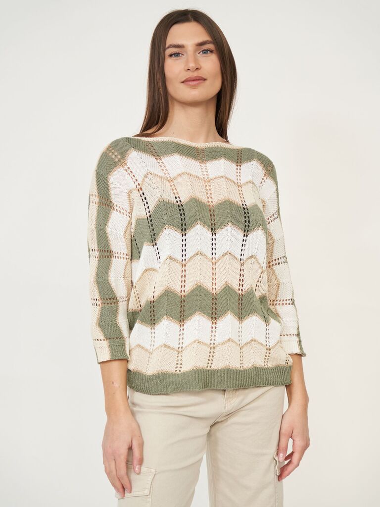 Maglia traforata in lurex