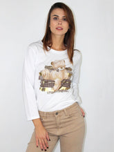 Carica l&#39;immagine nel visualizzatore di Gallery, T-shirt stampa orsetto oro
