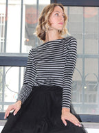 Maglia a righe brillantinate