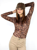 Maglia attillata leopardata