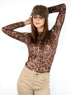 Maglia attillata leopardata