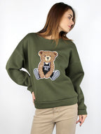 Felpa con orso applicato