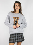 Felpa con orso applicato