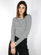 Maglia girocollo rigata
