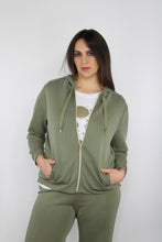 Carica l&#39;immagine nel visualizzatore di Gallery, Felpa donna con zip e cappuccio
