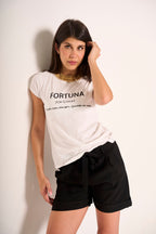 T-shirt con stampa “Fortuna”