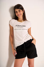 T-shirt con stampa “Fortuna”