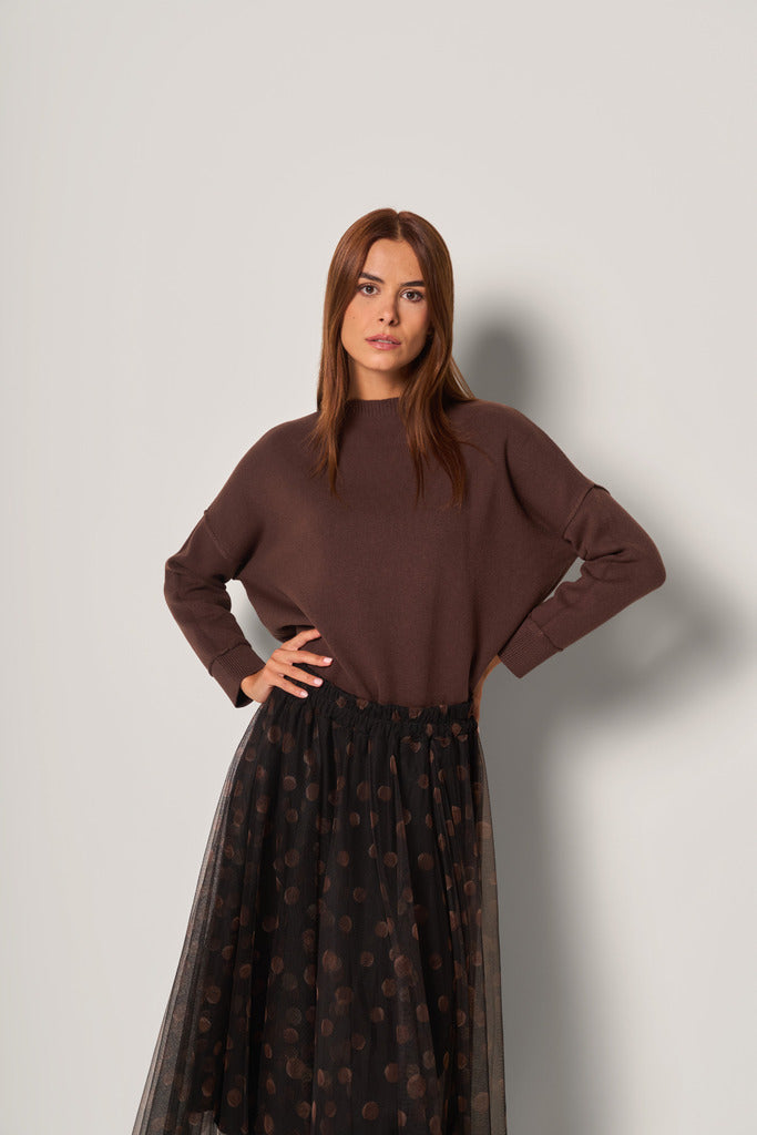 Maglia morbida a maniche lunghe donna