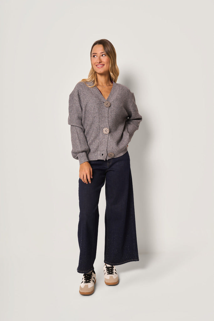 Cardigan con maxi bottoni