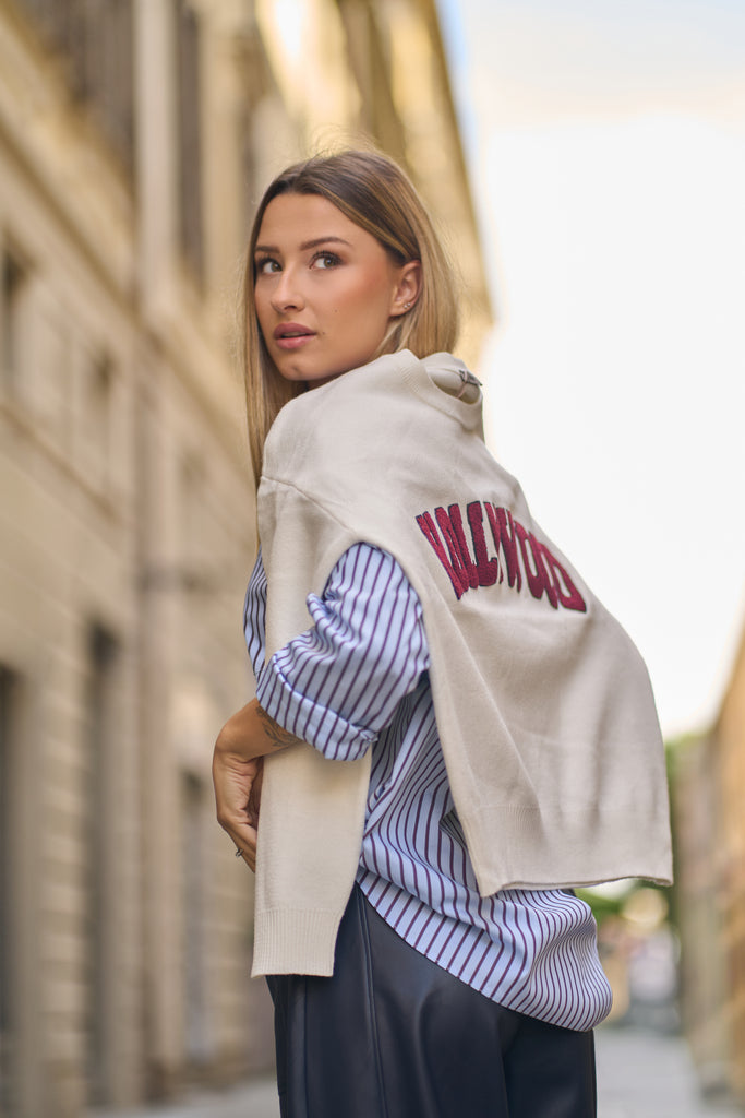 Maglioncino con scritta lettering teddy