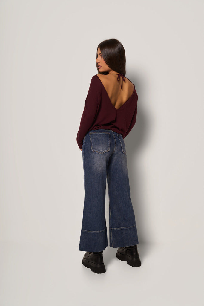 Maglia con scollo sulla schiena donna