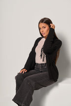 Cardigan con frange donna