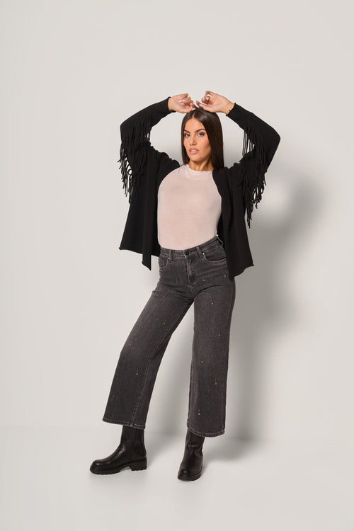 Cardigan con frange donna