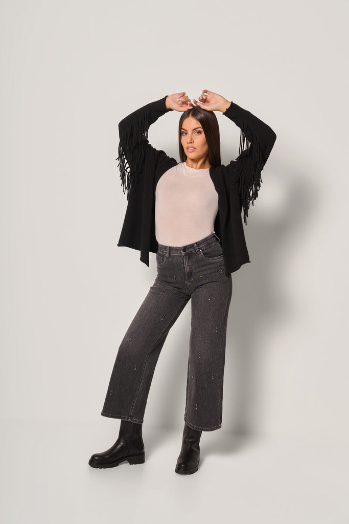Cardigan con frange donna