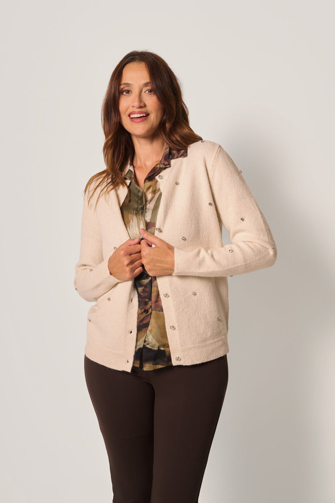 Cardigan con dettagli gioiello donna