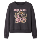 Felpa donna con stampa Rock & Roll
