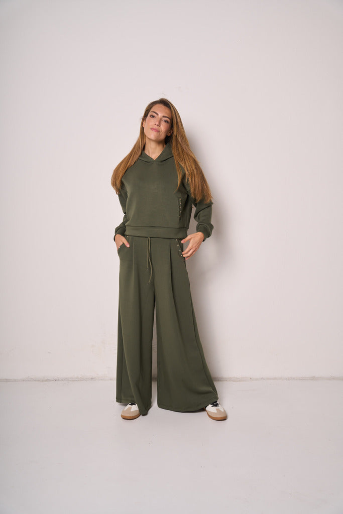 Felpa Donna con Cappuccio e Linea Cropped